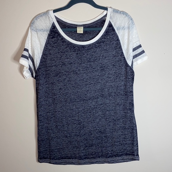 Exist Grey & White Striped Baseball Tee - Picture 1 of 6